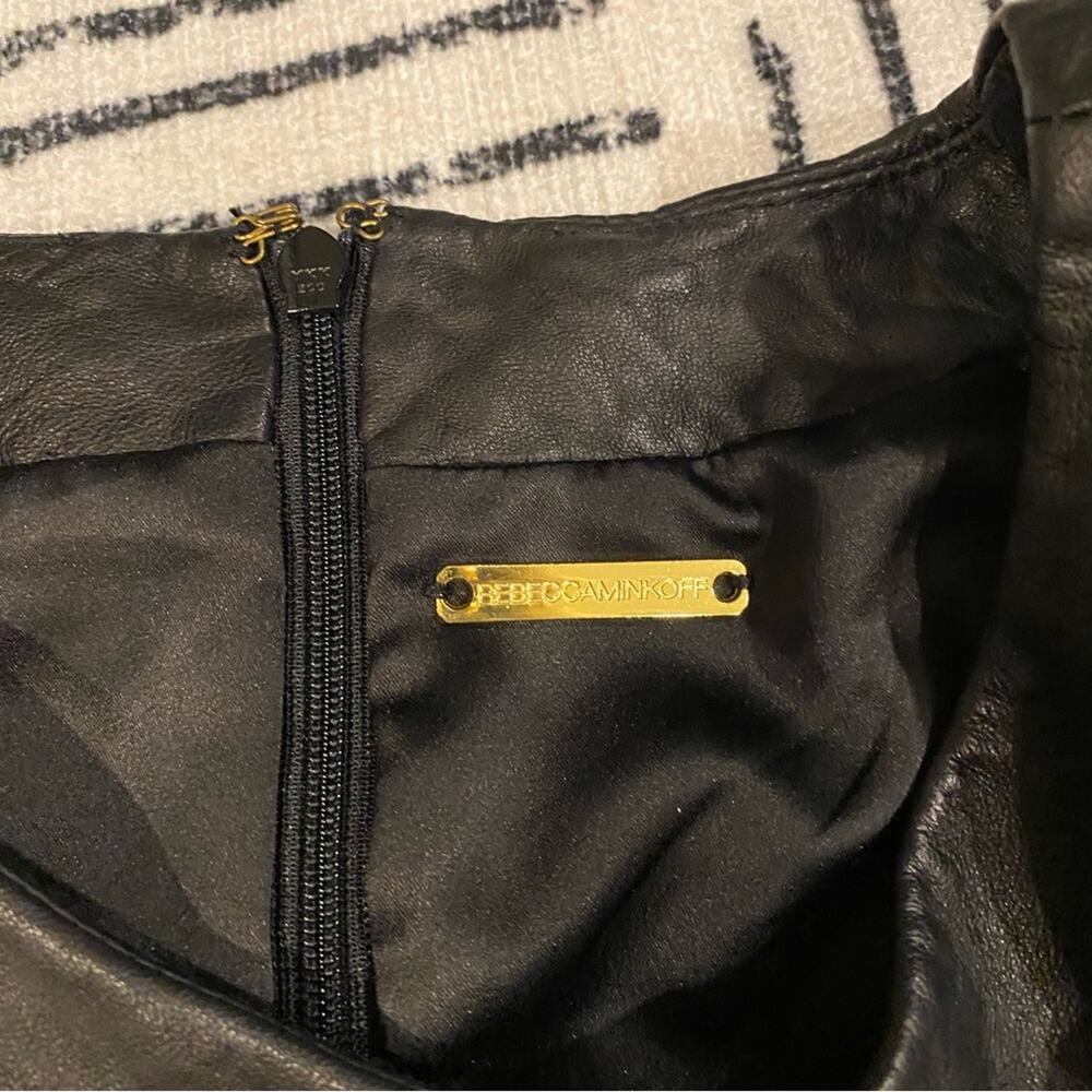 Rebecca Minkoff Leather Pleated Dress Black 10 - Picture 10 of 11